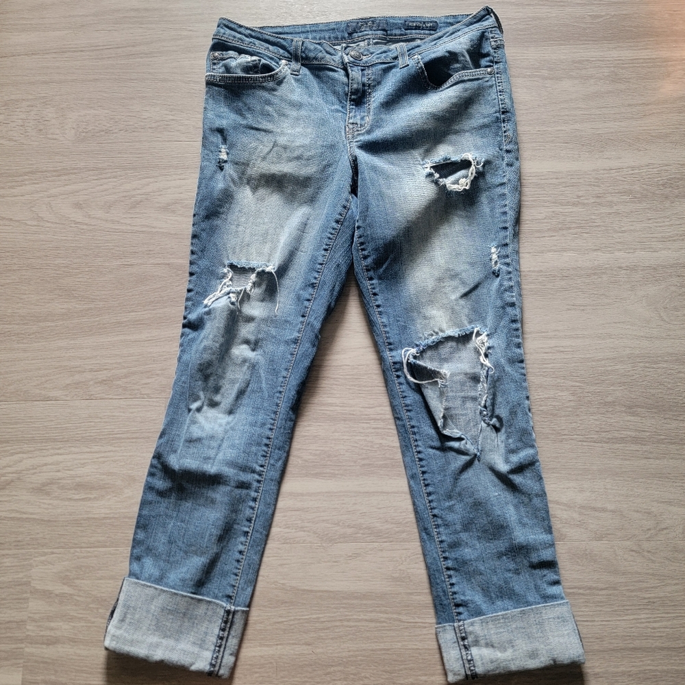 Stylish Distressed Blue Jeans